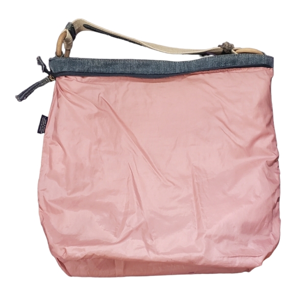 VINTAGE TOMMY HILFIGER BLUE MADRAS TOTE SHOULDER BAG DENIM ZIP CLOSURE - Picture 5 of 11